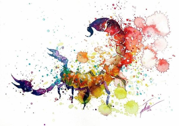 Яркая акварель