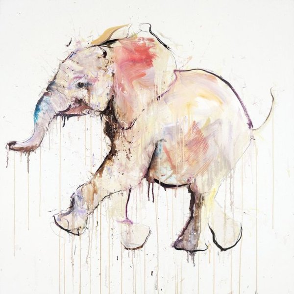 Слоненок акварель