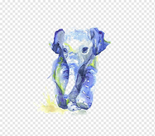 Слон акварелью