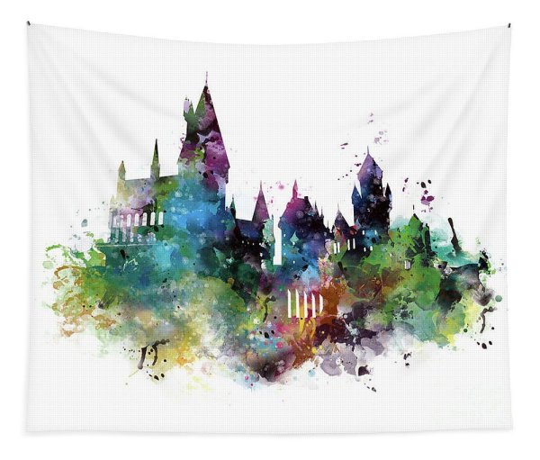 Гарри Поттер Хогвартс арт акварель