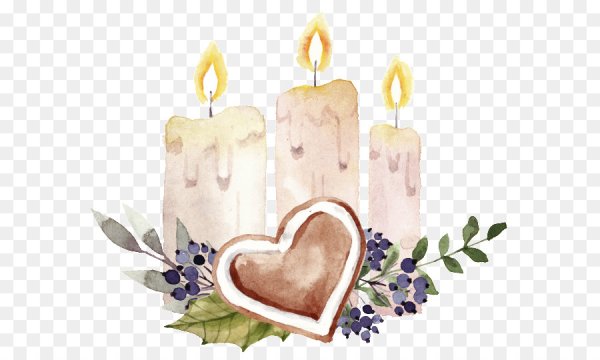 Свечка акварель