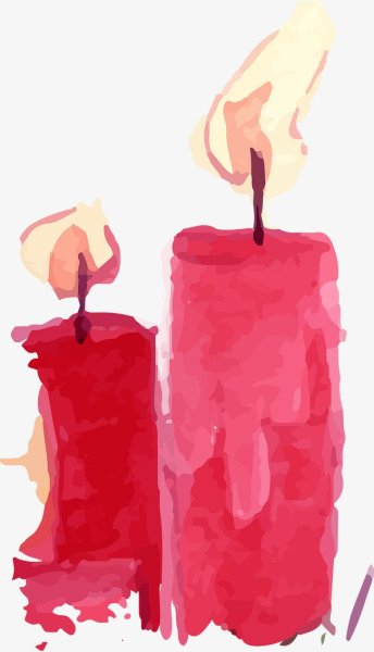 Рисуем свечу акварелью