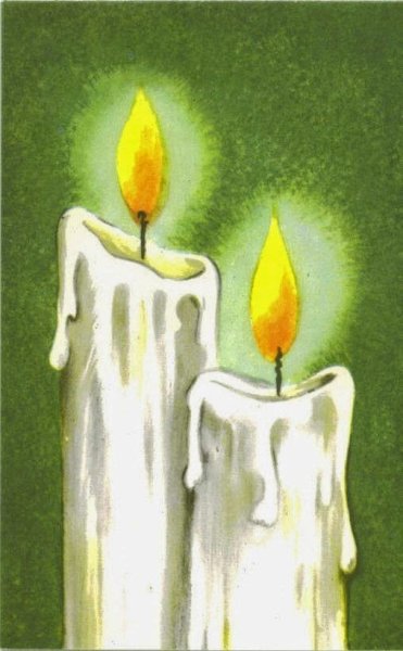Свеча акварель