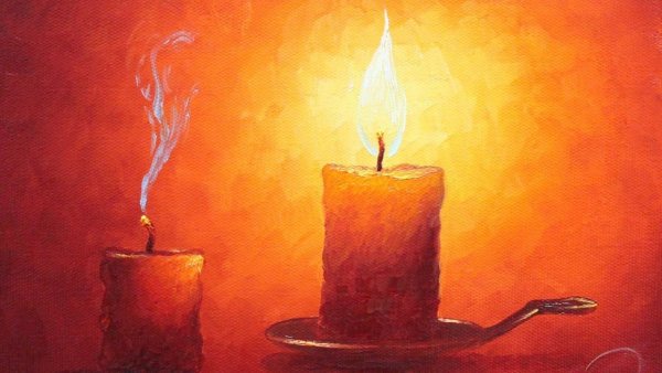 Свечка акварель