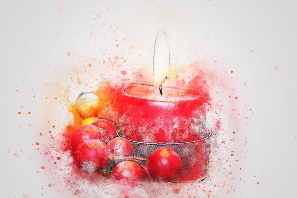 Новогодние свечи акварелью