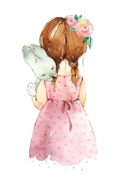 Девочка акварель