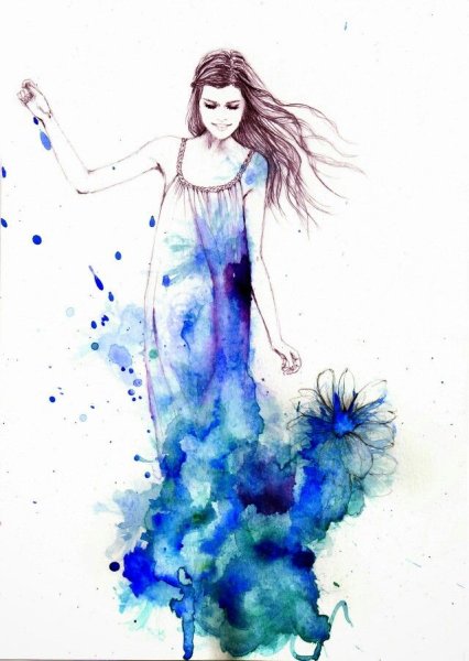 Акварельные иллюстрации девушка