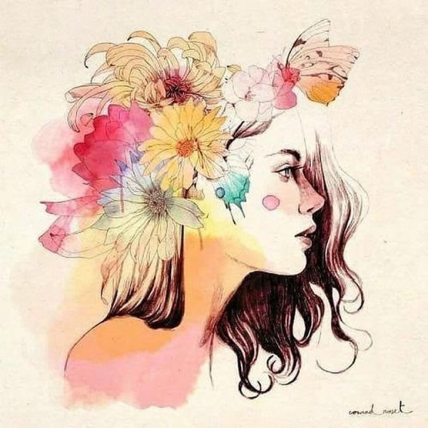 Картина в салон красоты акварель