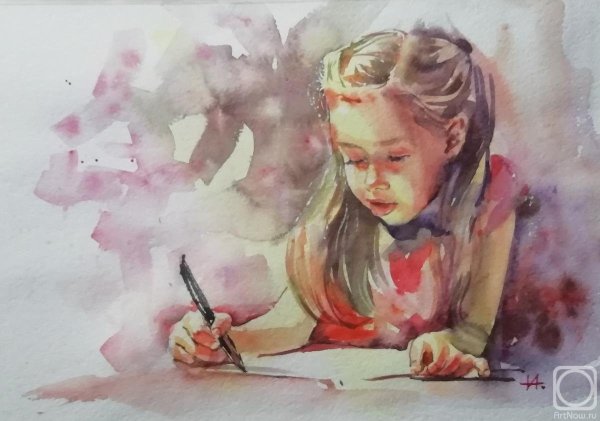 Акварельные изображения детей