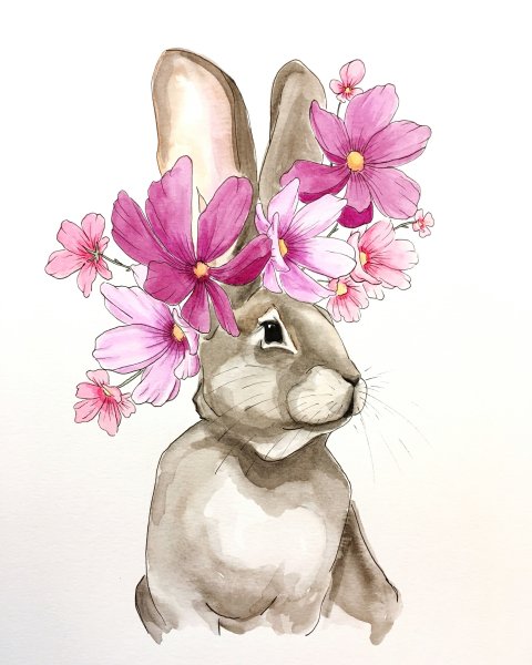 Акварельный зайчик