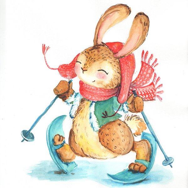 Акварельный зайчик