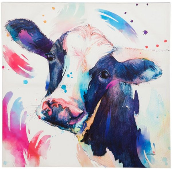 Корова акварелью