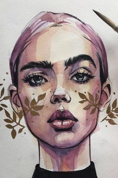 Портреты акварелью для срисовки