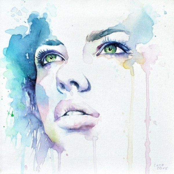 Лицо акварелью