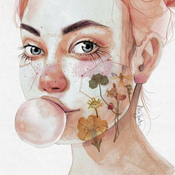 Ana Santos акварель портрет