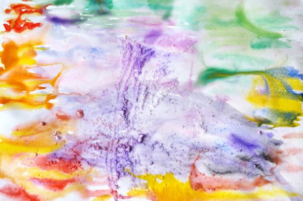 Рисование солью и акварельными красками