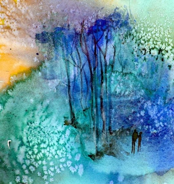 Акварель и соль