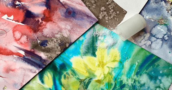 Рисование акварелью и солью