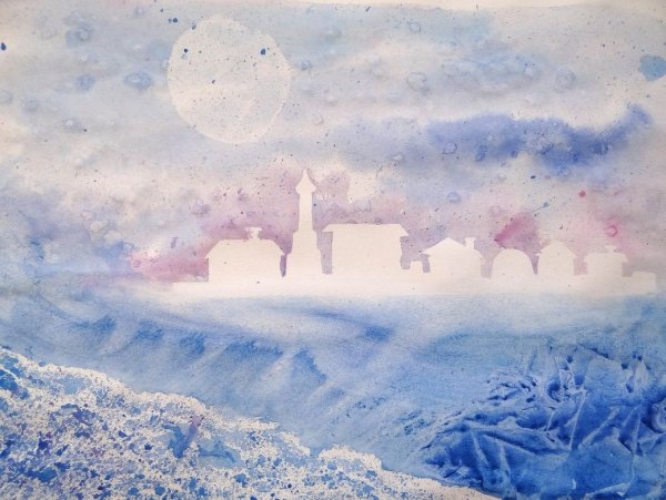 Акварель необычная техника