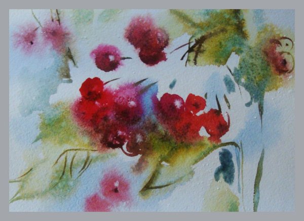 Техника по сырому акварелью