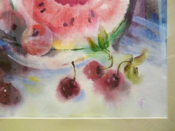 Аля Прима акварель Арбуз