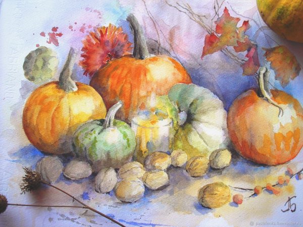 Акварель тыква ДХШ