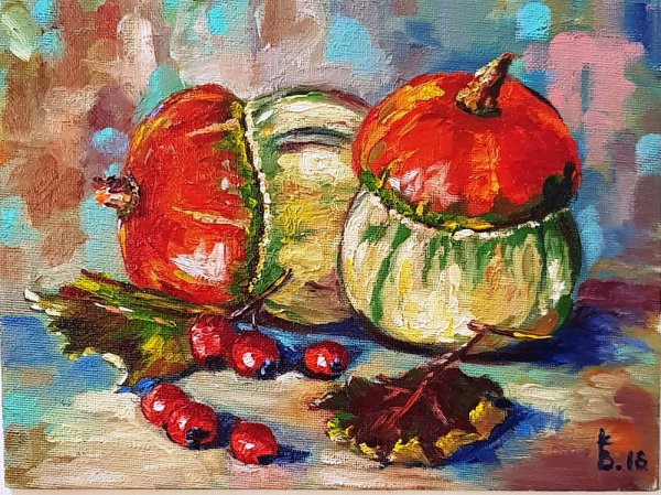 Осенний натюрморт гуашью