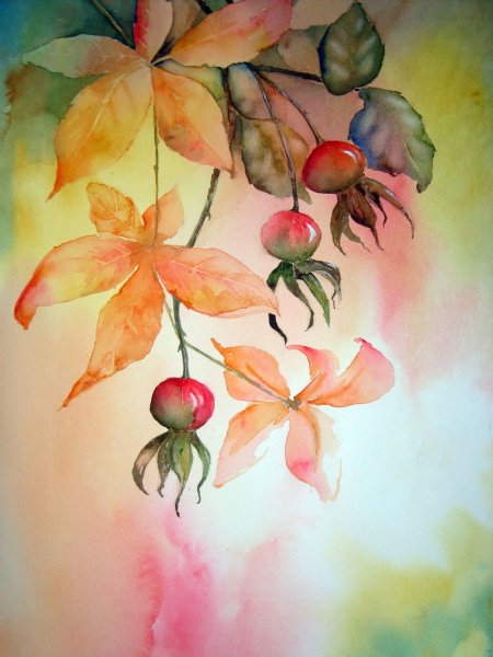 Осень акварелью для начинающих