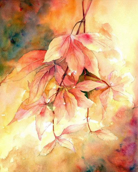 Фон осень акварель