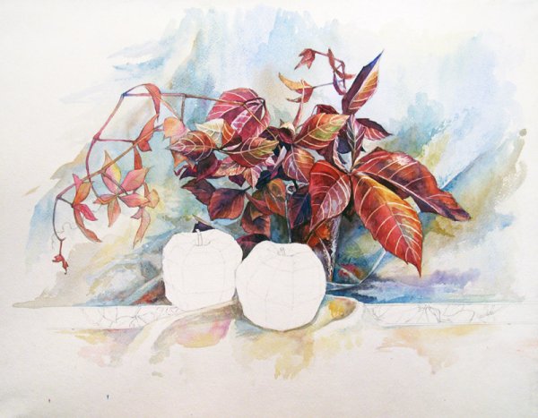 Композиция акварелью