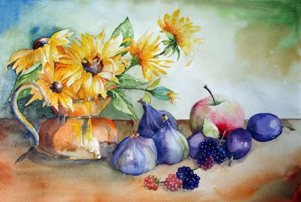 Натюрморт акварель Елена Бокарева