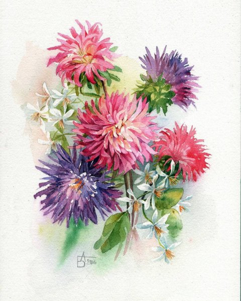 Беседина Анастасия художник хризантемы