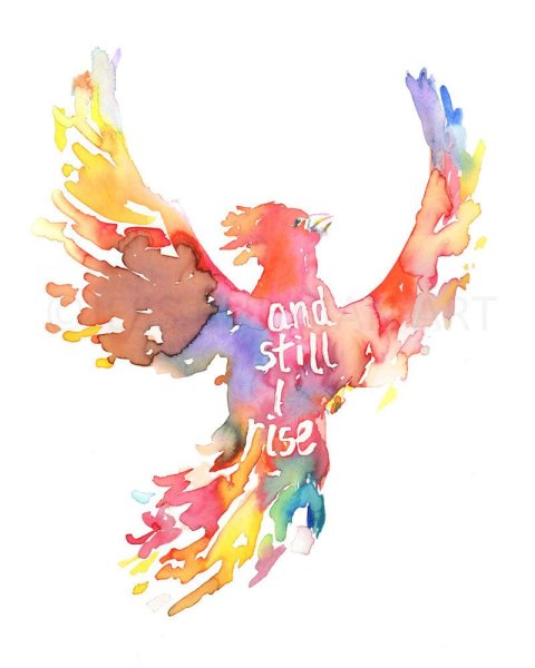 Феникс акварель