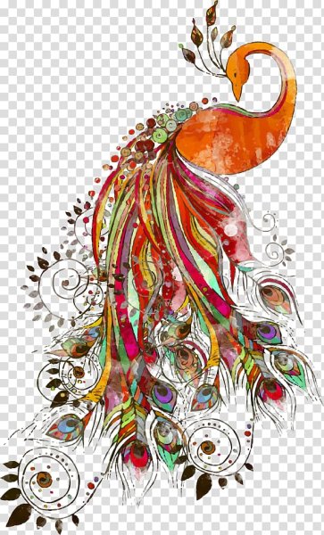 Жар птица акварелью