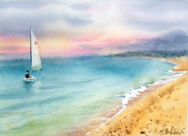 Уроки акварели морские пейзажи