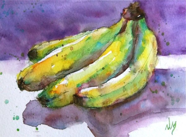 Фрукты в акварельной технике