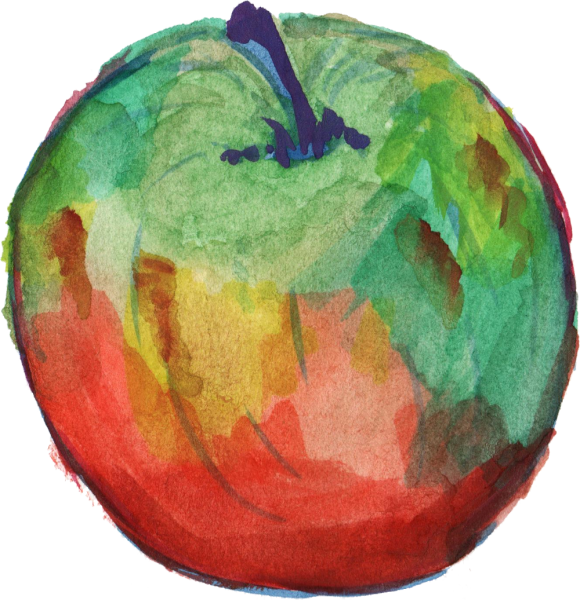 Рисование фруктов акварелью для детей