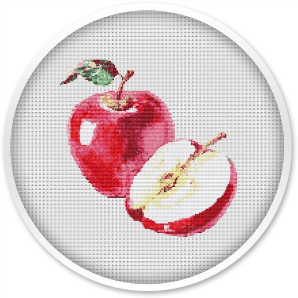 Яблоко акварелью