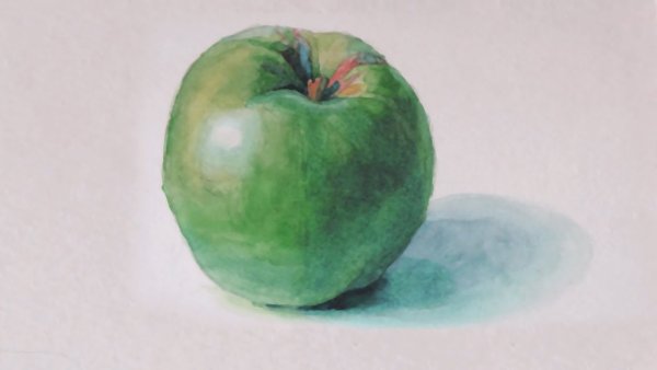 Яблоко акварелью Андрияка