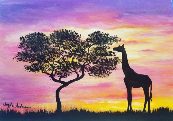 Картина Боба Росса закат