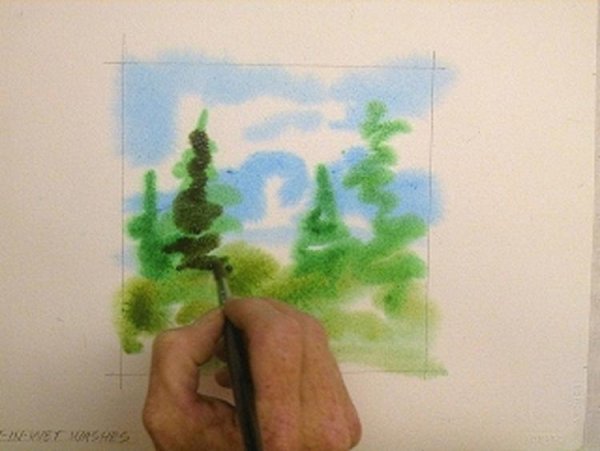 Рисование по мокрой бумаге