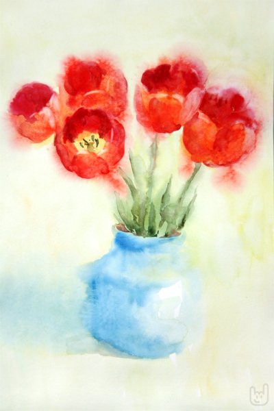 Монотипия тюльпаны