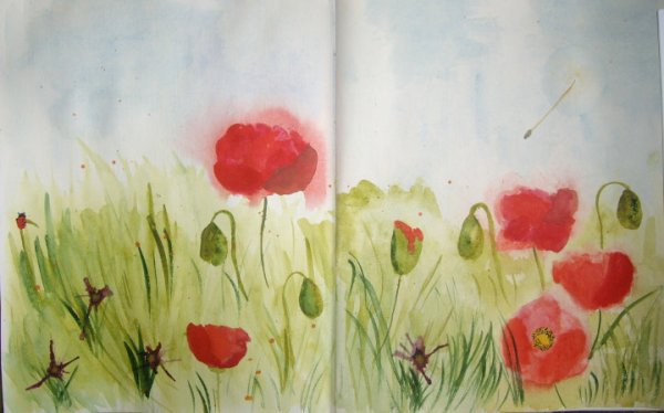 Рисование по мокрой бумаге