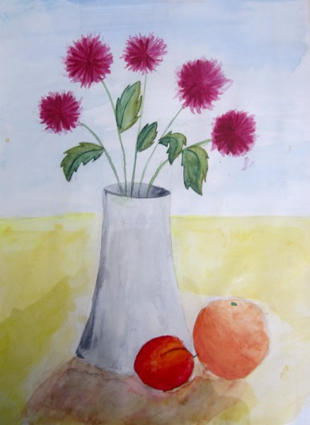 Натюрморт с цветами легкий