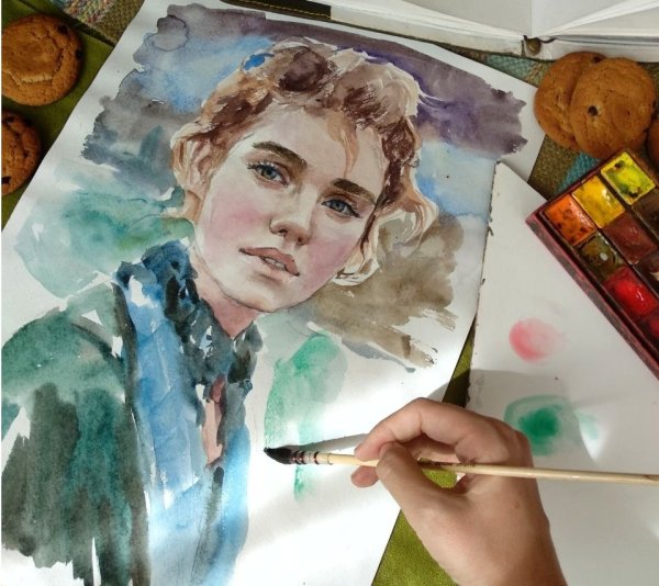 Портрет акварелью мастер класс