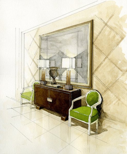 Интерьерный скетч