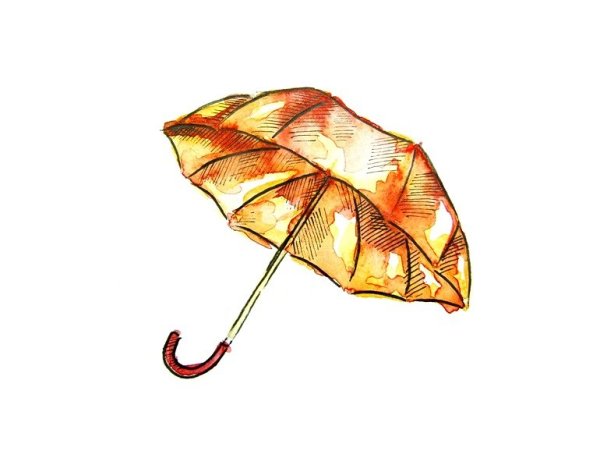 Рисование осенних зонтиков