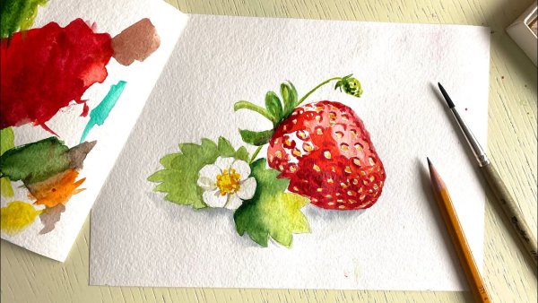 Акварельная клубника