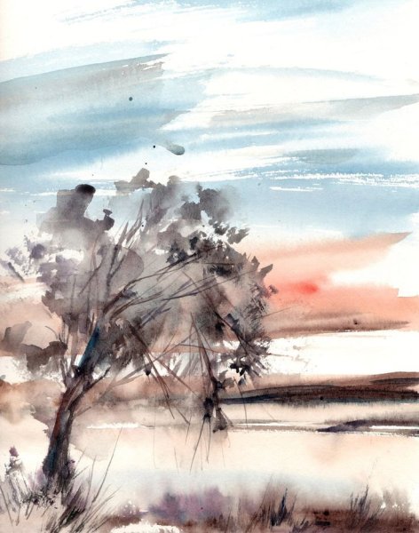 Необычные пейзажи акварелью