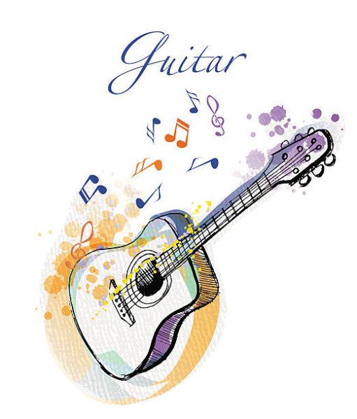 Гитара акварель